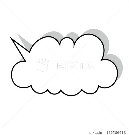 シンプルな吹き出しのイラスト　もこもこ 136586418