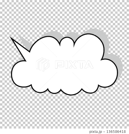 シンプルな吹き出しのイラスト　もこもこ 136586418