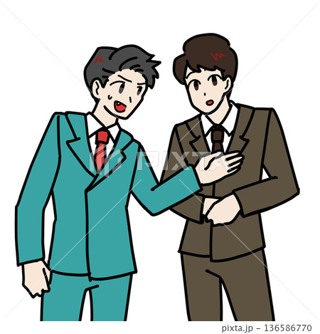 漫才をするお笑い芸人のイラスト 漫才をするお笑い芸人のイラスト 136586770