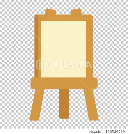 イーゼルとキャンバスのイラスト イーゼルとキャンバスのイラスト 136586969