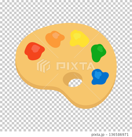 Paints and palette illustration 136586971
