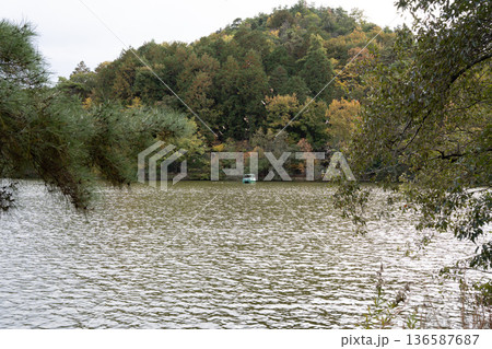秋の日 池の風景 秋の日 池の風景 136587687