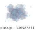 にじむネイビーブルーインクの水彩テクスチャ背景フレーム 136587841
