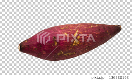 Close-up of a single sweet potato (transparent background) Close-up of a single sweet potato (transparent background) 136588198