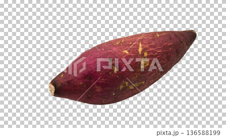 Close-up of a single sweet potato (transparent background) Close-up of a single sweet potato (transparent background) 136588199