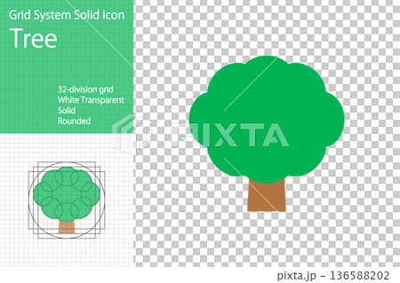 代表自然和森林的圖標，簡單的樹木插圖 136588202