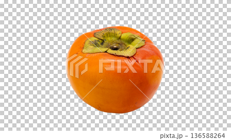 柿 フレッシュな秋の果物　（背景透過） 136588264