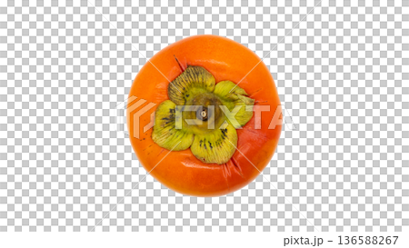 柿 フレッシュな秋の果物 (背景透過) 柿 フレッシュな秋の果物 (背景透過) 136588267