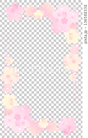 Gorgeous and gentle colored cherry blossom frame (vertical) Gorgeous and gentle colored cherry blossom frame (vertical) 136588338
