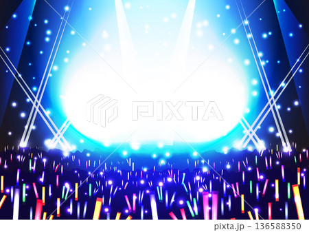 コンサート会場風のキラキラ背景素材 コンサート会場風のキラキラ背景素材 136588350