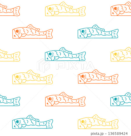 こどもの日素材・鯉のぼりのパターン 136589424