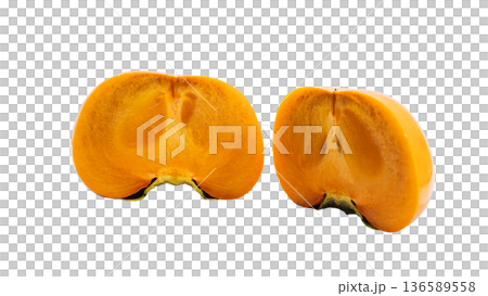 柿子橫切面微距攝影（透明背景） 136589558