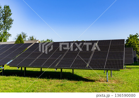 Solar panels installed on the ground 136590080