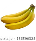 Banana isolated on white background. Banana isolated clipping path. Banana macro studio photo. 136590328