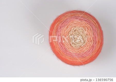 Gradient Pink and Beige Yarn Cake Gradient Pink and Beige Yarn Cake 136590756