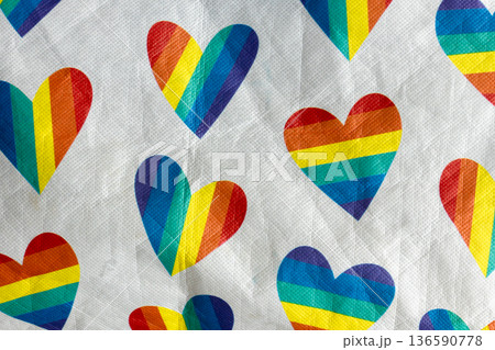 Rainbow Hearts Printed on Fabric Rainbow Hearts Printed on Fabric 136590778