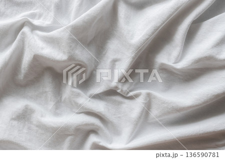 White Fabric with Wavy Folds White Fabric with Wavy Folds 136590781