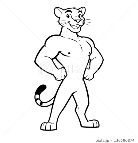 puma mascot logo design vector template 136590874