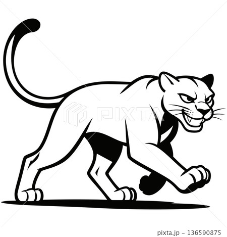 puma mascot logo design vector template 136590875