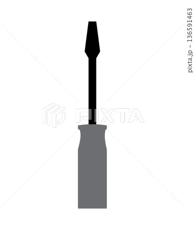Simple flat screwdriver vector illustration isolated on white background, minimal cartoon tool icon 136591463