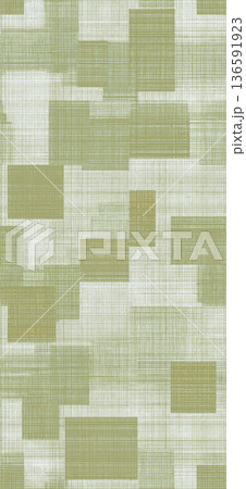 Patchwork geometric pattern creating a seamless textured background. Seamless collage of muted sage and khaki rectangular shapes with woven fabric texture Patchwork geometric pattern creating a seamless textured background. Seamless collage of muted sage and khaki rectangular shapes with woven fabric texture 136591923