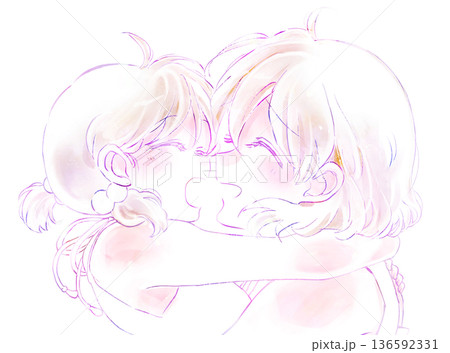 幸せそうに抱き合う女性と女の子 136592331