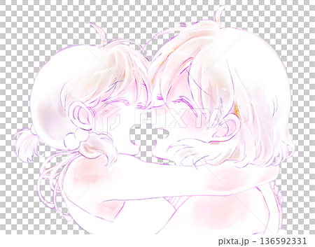 幸せそうに抱き合う女性と女の子 136592331