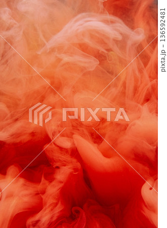 Orange fog paint. Smoke mist. Defocused color cloud fume bright splash haze texture water acrylic pigment on abstract art background. Orange fog paint. Smoke mist. Defocused color cloud fume bright splash haze texture water acrylic pigment on abstract art background. 136592481