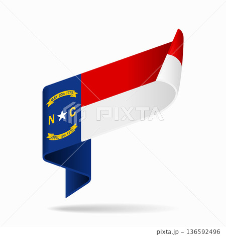 North Carolina flag ribbon icon for patriotic, cultural, or national designs. Vector illustration. North Carolina flag ribbon icon for patriotic, cultural, or national designs. Vector illustration. 136592496