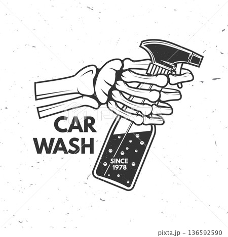 Car wash logo, emblems, badges and icons. Vector. Template for car wash logo, cleaning car, washing and service with cleaning equipment. Car wash logo, emblems, badges and icons. Vector. Template for car wash logo, cleaning car, washing and service with cleaning equipment. 136592590