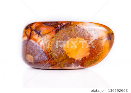 Macro mineral stone jasper "bird's eye" on white background Macro mineral stone jasper "bird's eye" on white background 136592668