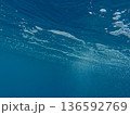 Air bubbles under the sea surface off the coast of Meganisi island in the Ionian Sea, Greece. 136592769