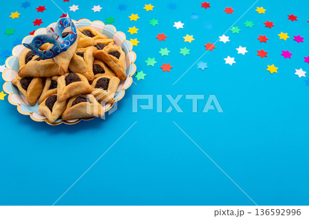 Purim celebration jewish carnival holiday concept. 136592996