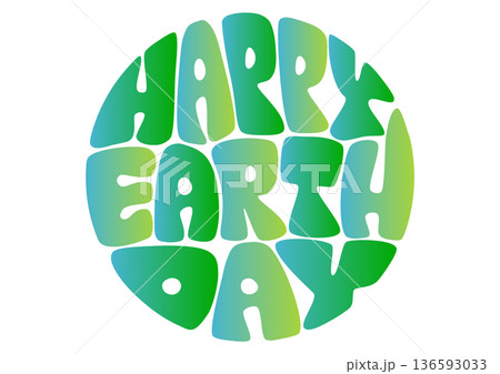 アースデーのレトロな円形タイポグラフィ 136593033