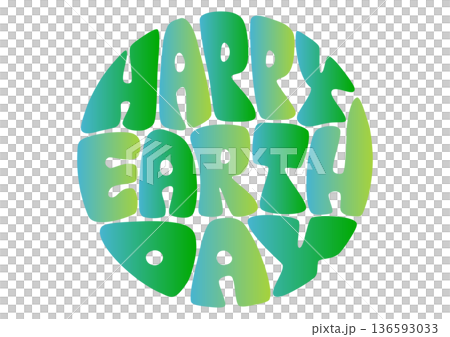アースデーのレトロな円形タイポグラフィ 136593033