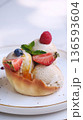 Homemade strawberry vanilla ice cream with fresh strawberries. Sweet berry summer dessert.  136593604
