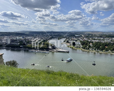 Coblenz city view with rhine and moselle rivers Coblenz city view with rhine and moselle rivers 136594026