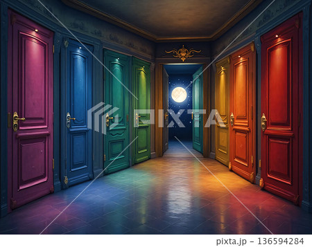 カラフルな扉 136594284