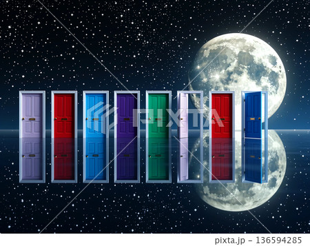 カラフルな扉 136594285