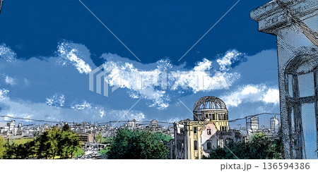 広島の風景(原爆ドーム) 広島の風景(原爆ドーム) 136594386