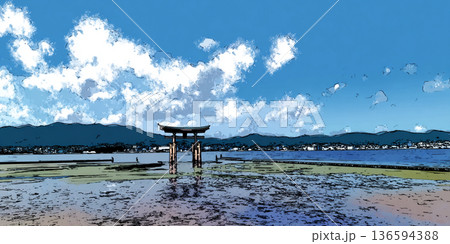 宮島の大鳥居 136594388