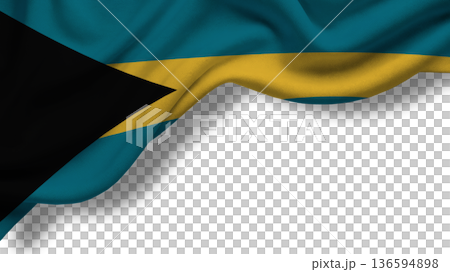 Symbol of sovereignty, Indias national flag billows in the wind against a clear sky 136594898