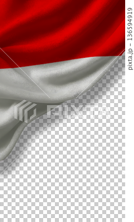 Symbol of sovereignty, Indias national flag billows in the wind against a clear sky 136594919