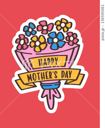 Happy Mothers Day bouquet sticker 136595061