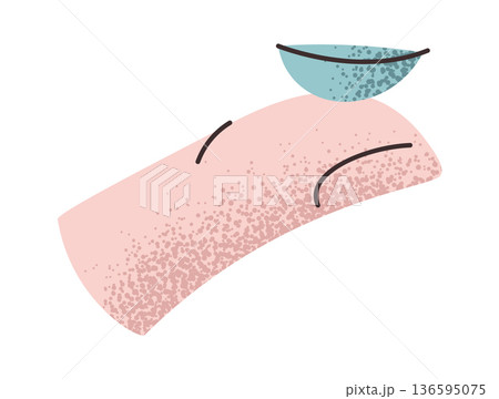 Contact lens on human finger Contact lens on human finger 136595075