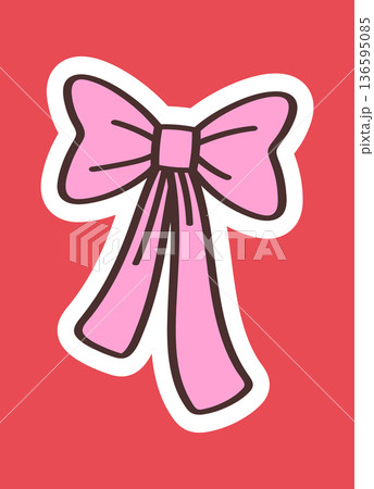 Cute bow Women Day sticker 136595085