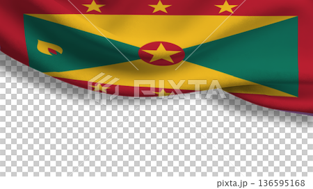 National flag of Grenada with vibrant colors representing cultural heritage and sovereignty 136595168