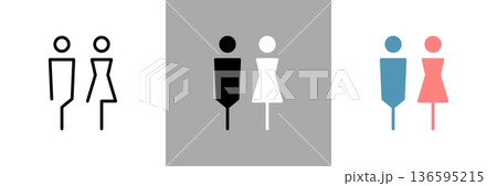トイレ案内表示アイコン 136595215