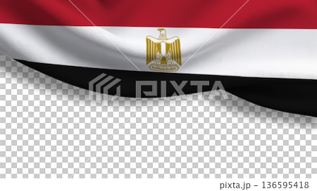 Sovereignty symbolized through the colors of the Egyptian flag waving in a gentle breeze Sovereignty symbolized through the colors of the Egyptian flag waving in a gentle breeze 136595418