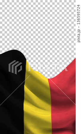 Belgian flag displayed with colors of black, yellow, and red during a national celebration in Belgium 136595724